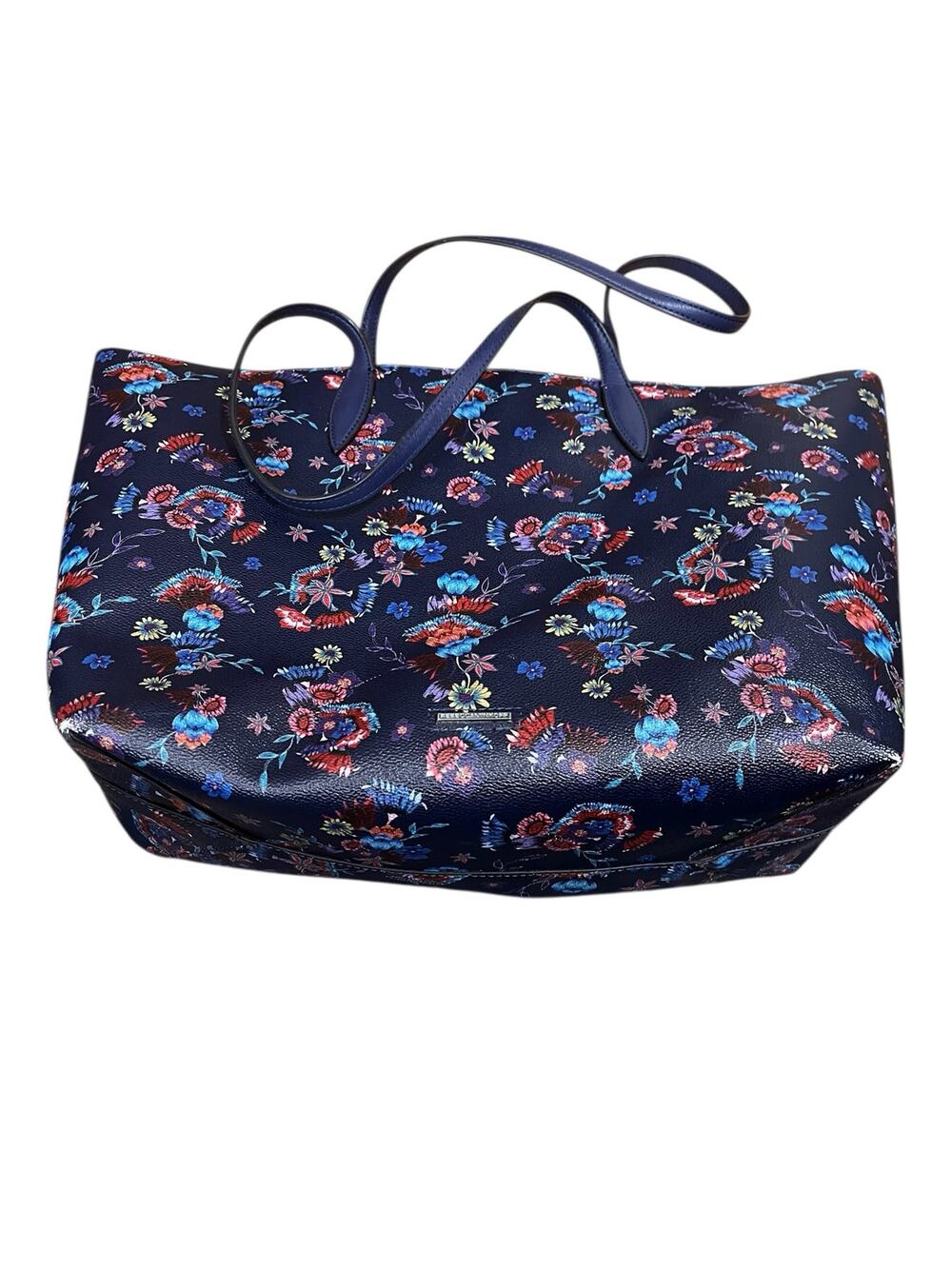 Rebecca Minkoff Heather Large Floral Blue Tote PVC with Leather Trim
